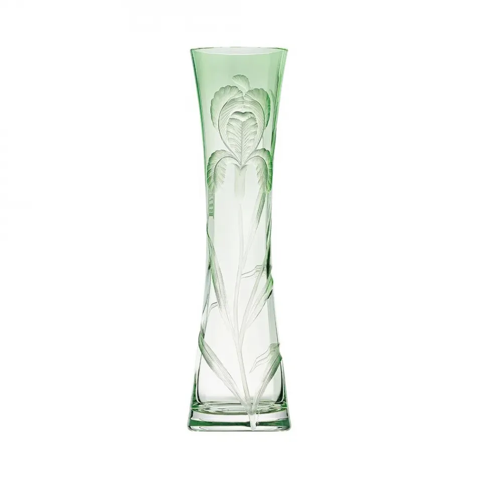 Sinorita Underlaid Vase Green Lead-Free Crystal, Optic, Engraving Iris 35 cm