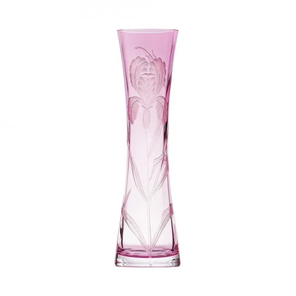 Sinorita Underlaid Vase Rose Lead-Free Crystal, Optic, Engraving Iris 35 cm