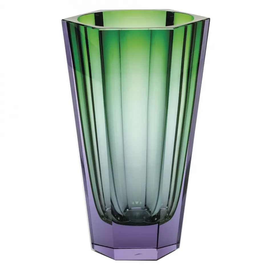 Purity Underlaid Vase Alexandrite Green Lead-Free Crystal, Cut 28 cm