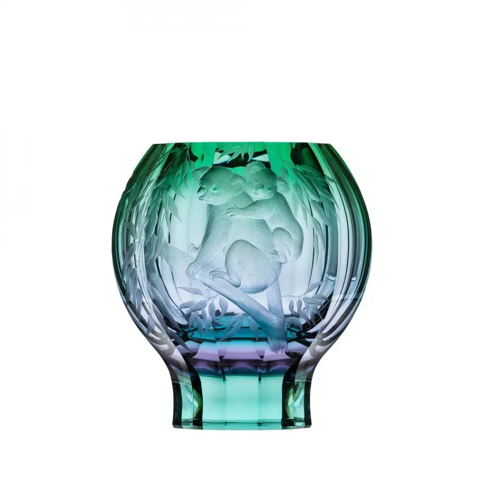 Zambra Underlaid Vase Combination Of Colors Lead-Free Crystal, Cut, Engraved The Koalas 27 cm