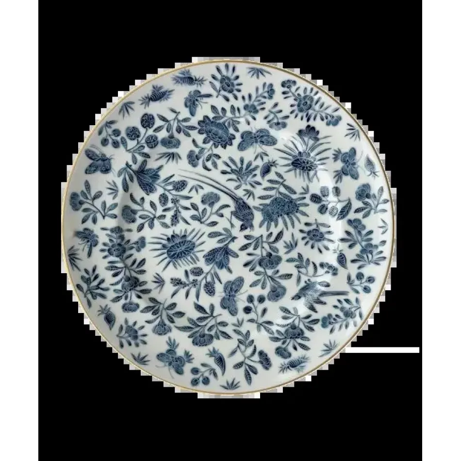 Sacred Bird & Butterfly Blue Dinner Plate Large 10.75"