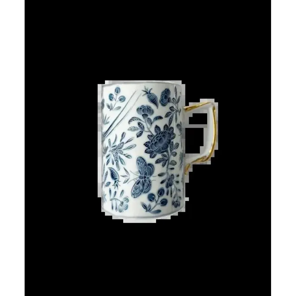 Sacred Bird & Butterfly Blue Mug 4.25"