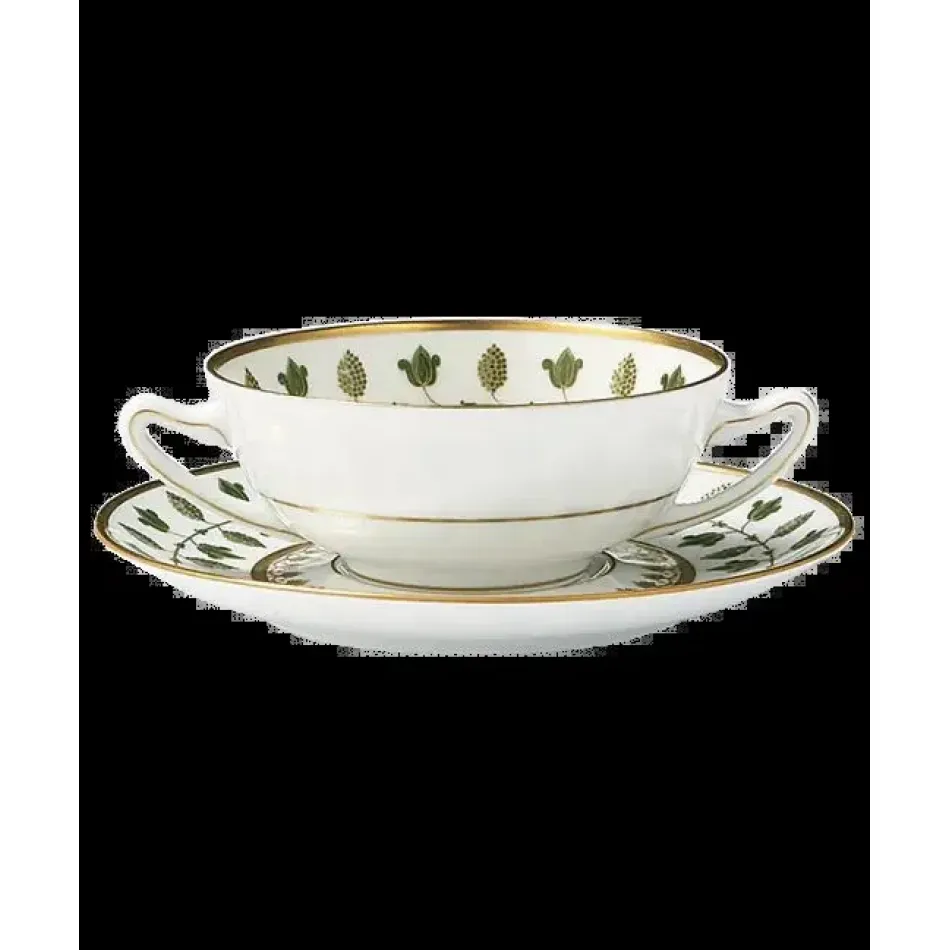 Matignon Green Cream Soup And Saucer (Special Order)