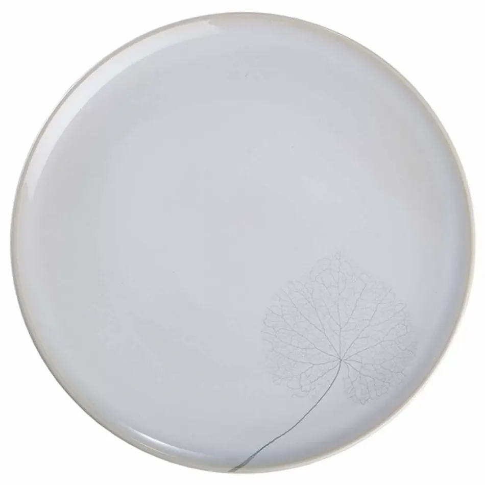 Leaf White Silk Dinner Plate 10.5"