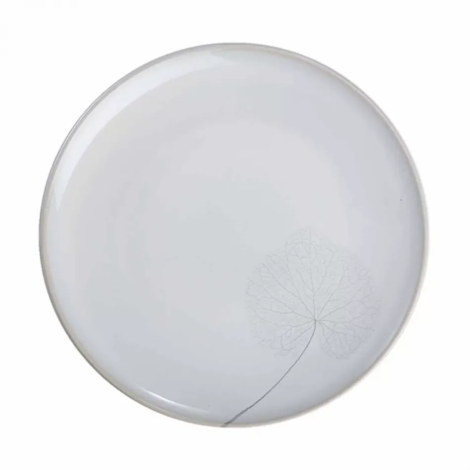 Leaf White Silk Dessert Plate 9.5"