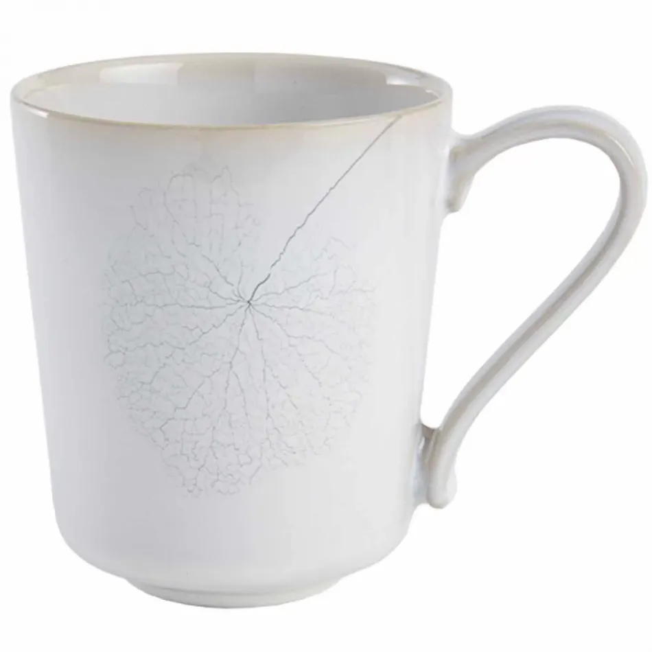 Leaf White Silk Mug 12oz., 3.5" x 4.25"