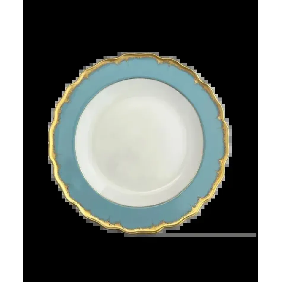 Chelsea Feather Turquoise Dessert 8.25"