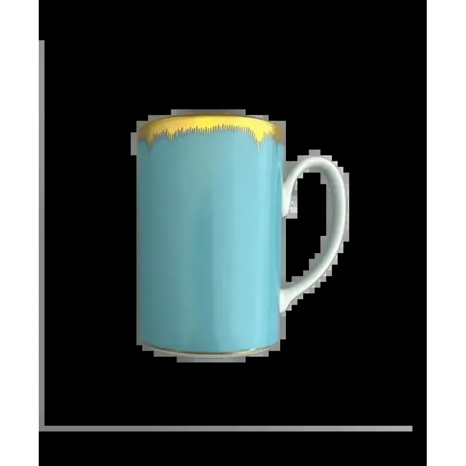 Chelsea Feather Turquoise Mug 4.5"