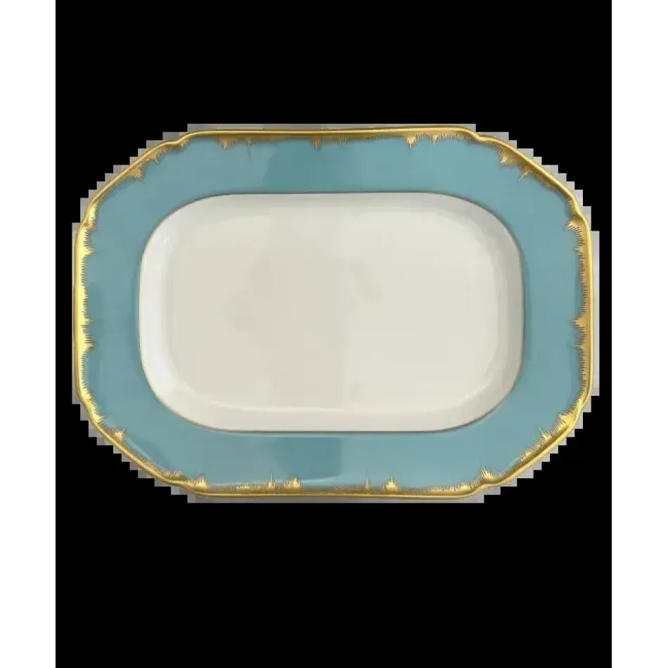 Chelsea Feather Turquoise Cookie Plate