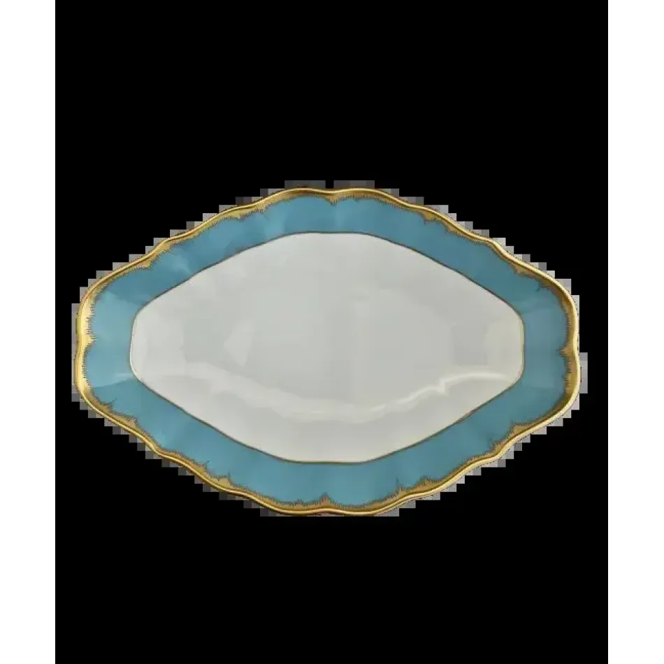 Chelsea Feather Turquoise Oval Platter
