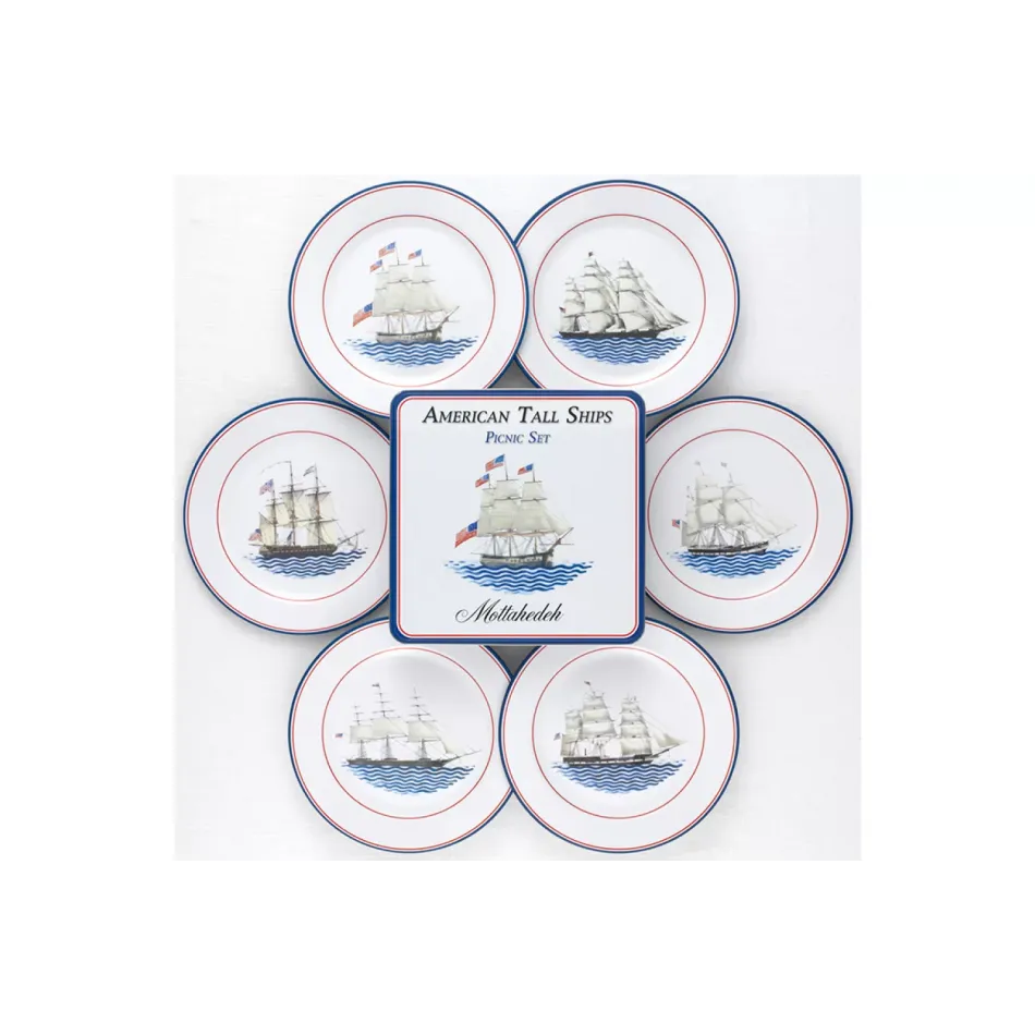 American Ship Picnic Set Of Six 10.5"