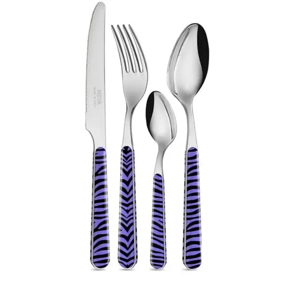 Animal Zebra Violet Set 4 Cheese Knives