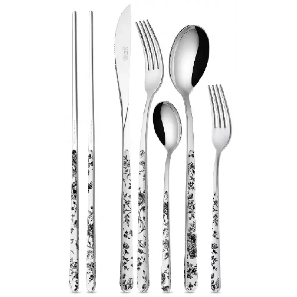 China Roses Black Asian Dinner Knife