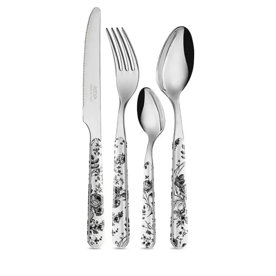 China Roses Black Set 4 Cheese Knives