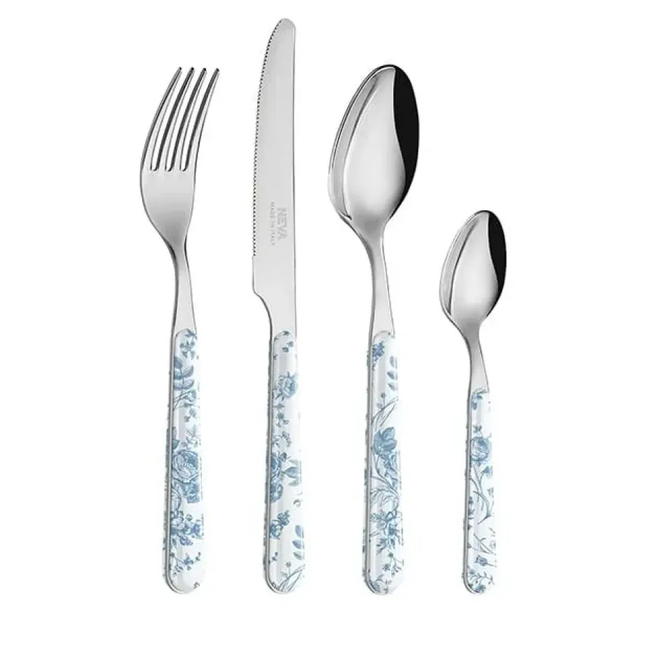 China Roses Sky Blue Set 4 Cheese Knives
