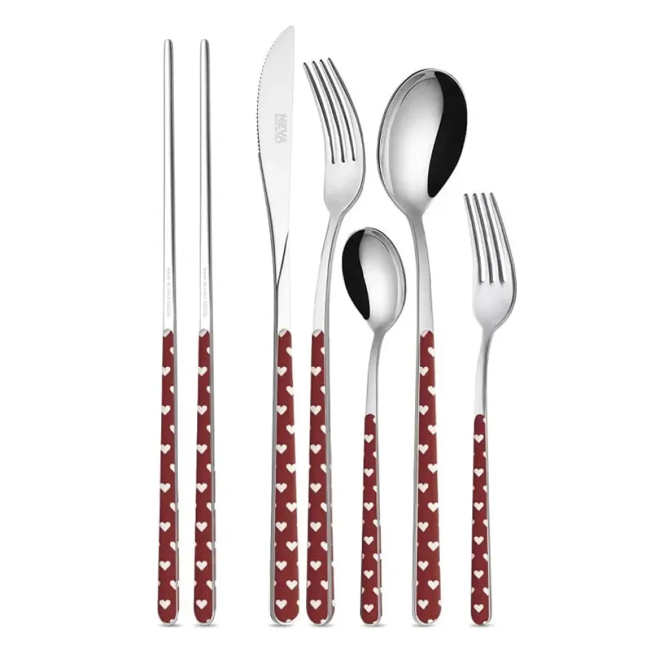 Hearts Red Flatware