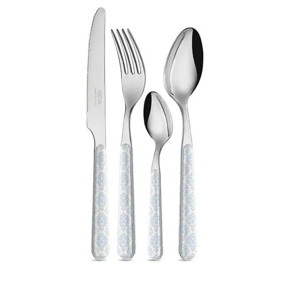Damask Sky Blue/Ivory Flatware