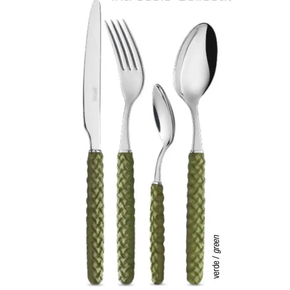 Intreccio Green Flatware
