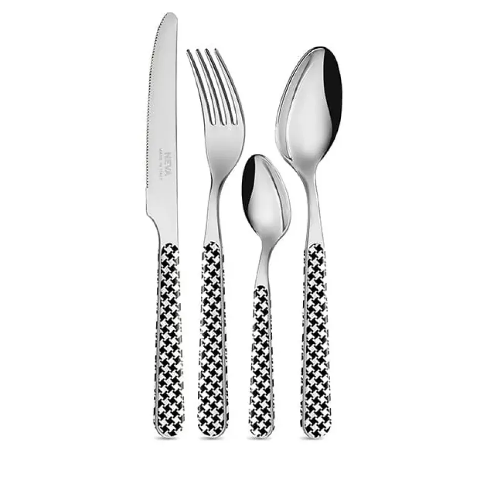 Houndstooth Black Set 4 Cheese Knives