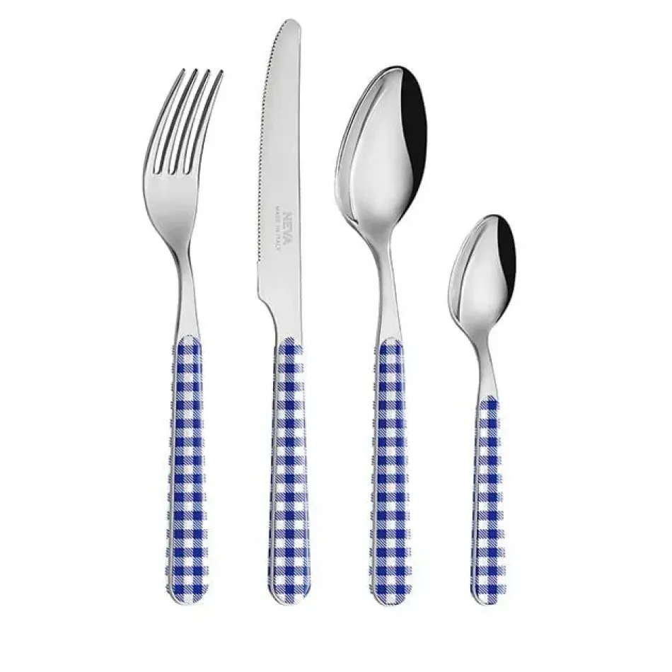 Checks Blue Set 4 Cheese Knives