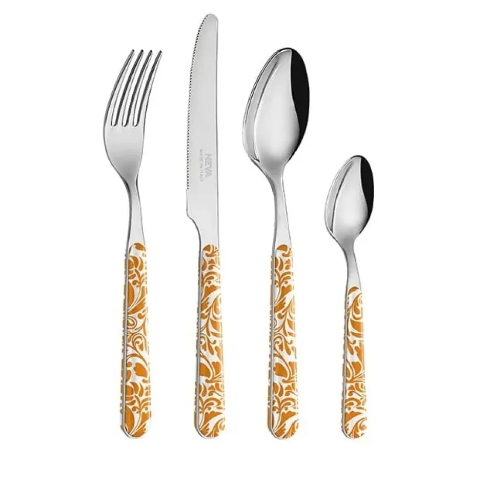 Vintage Orange Set 4 Cheese Knives