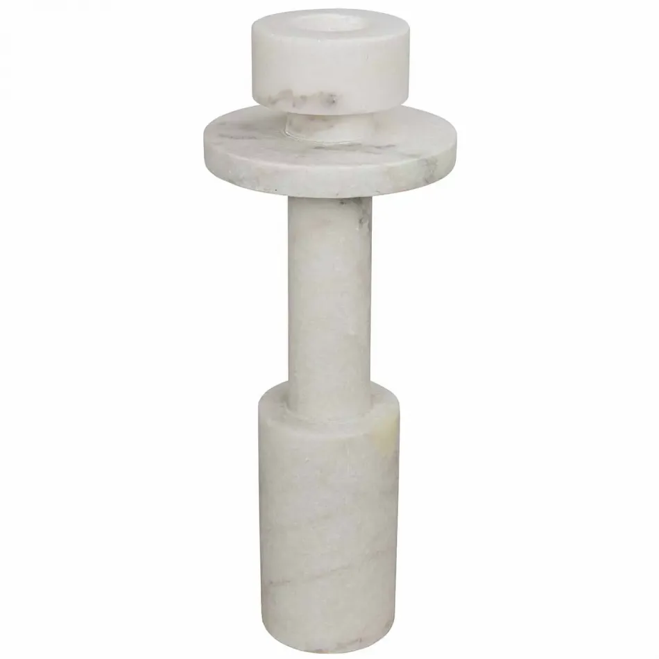 Shine Candle Holder, White Stone