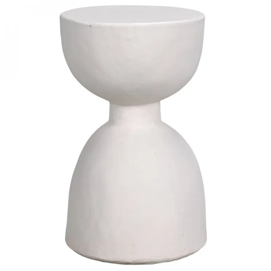 Hourglass Stool, White Fiber Cement