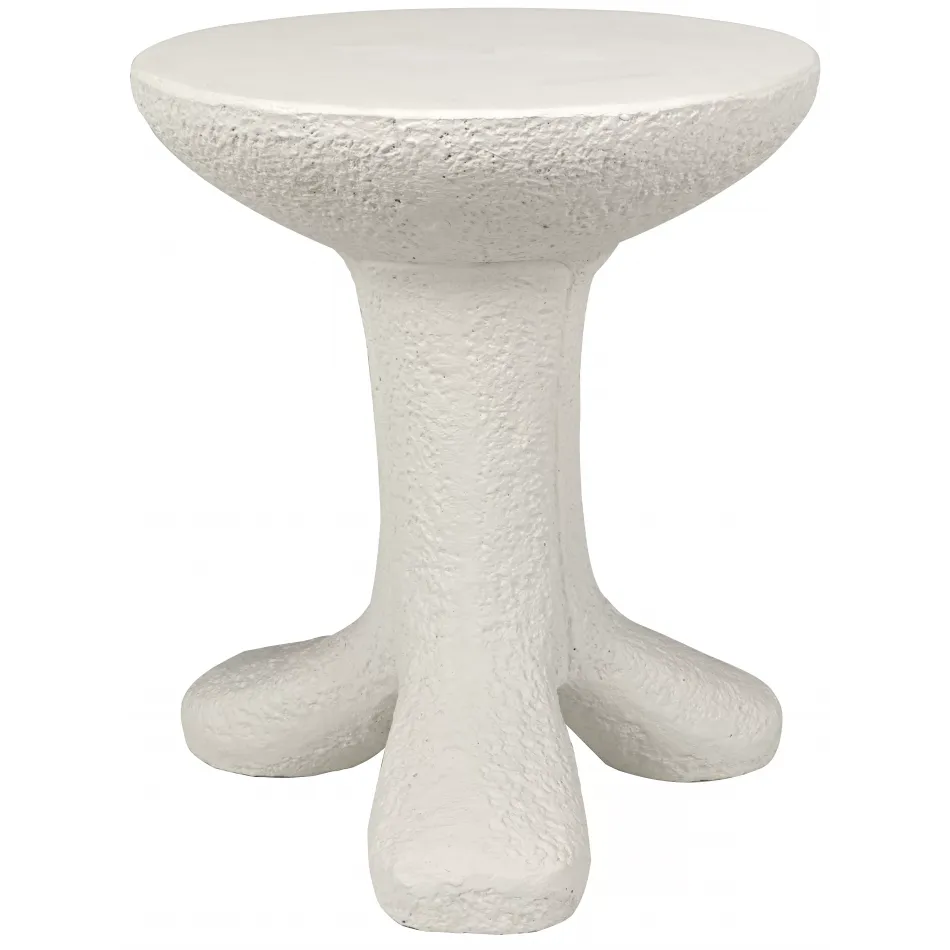 Laramy Side Table, White Fiber Cement