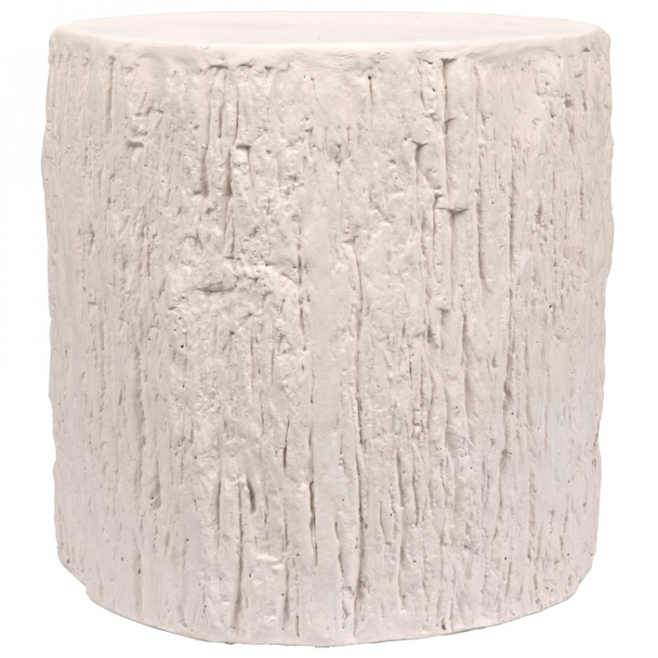 Trunk Side Table, White Fiber Cement