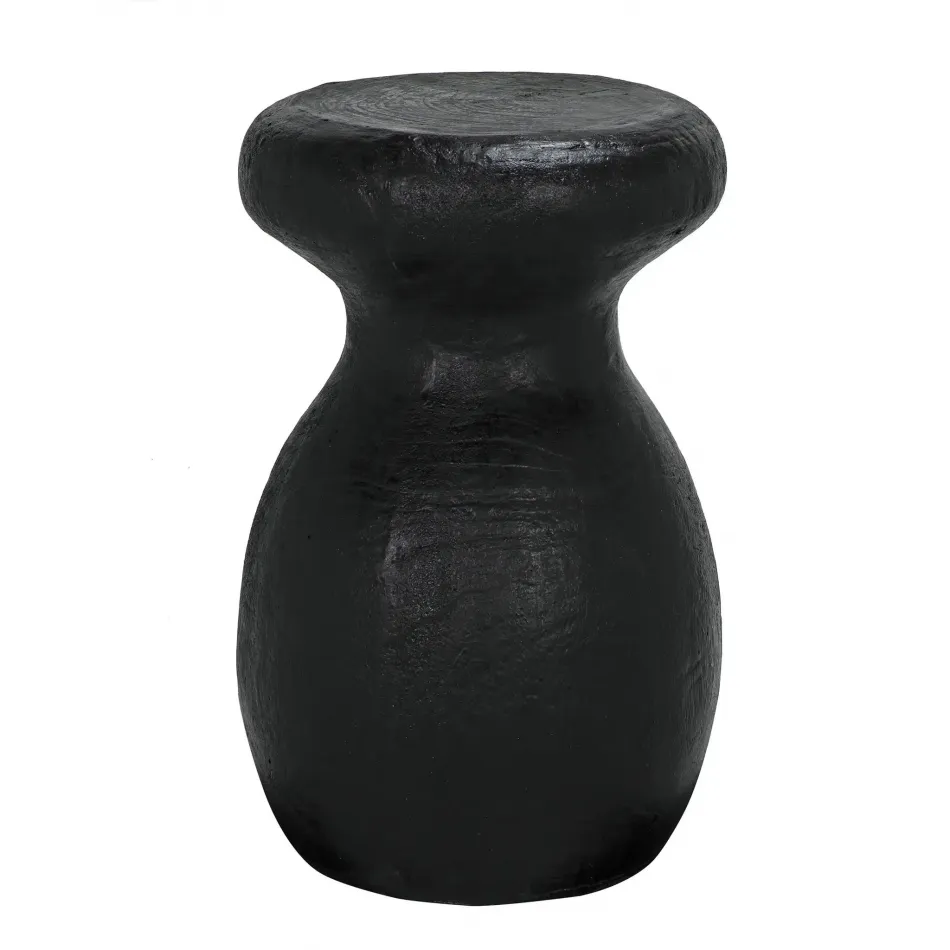 Samson Stool/Side Table, Black Burnt Resin