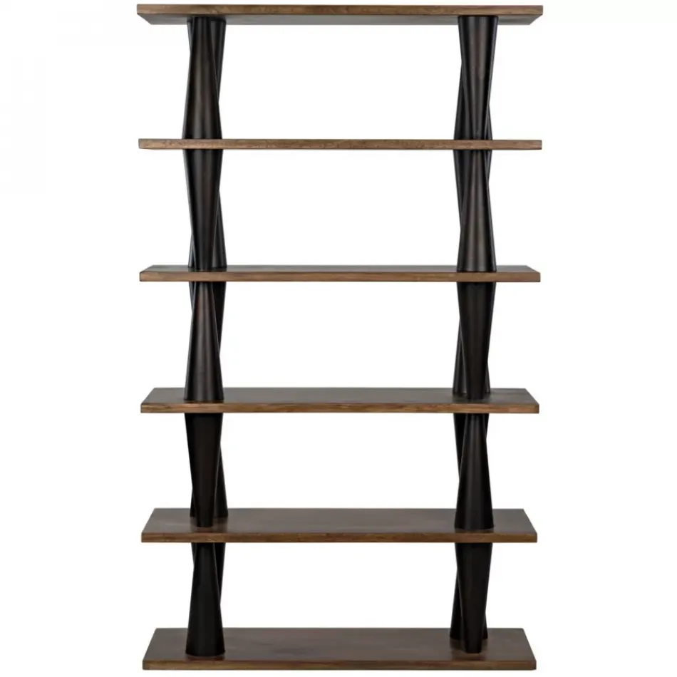 Mood Bookcase, Ebony and Dark Walnut