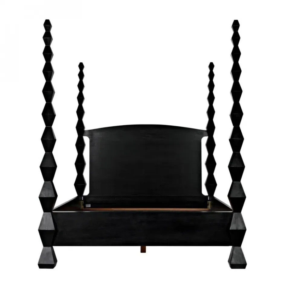 Brancusi Bed, Queen, Hand-Rubbed Black