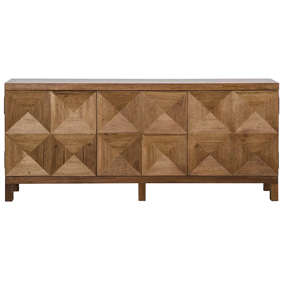 QS Quadrant 3 Door Sideboard, Dark Walnut