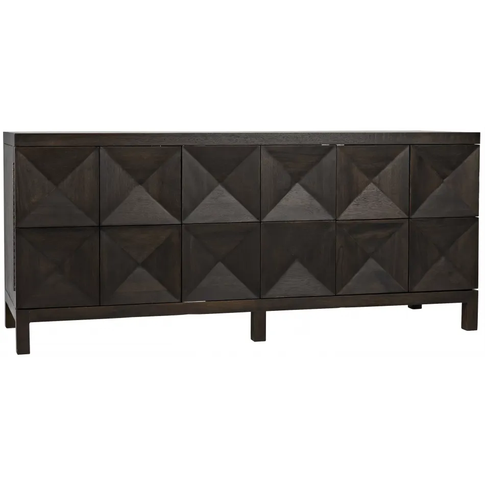 Quadrant 3 Door Sideboard, Ebony Walnut