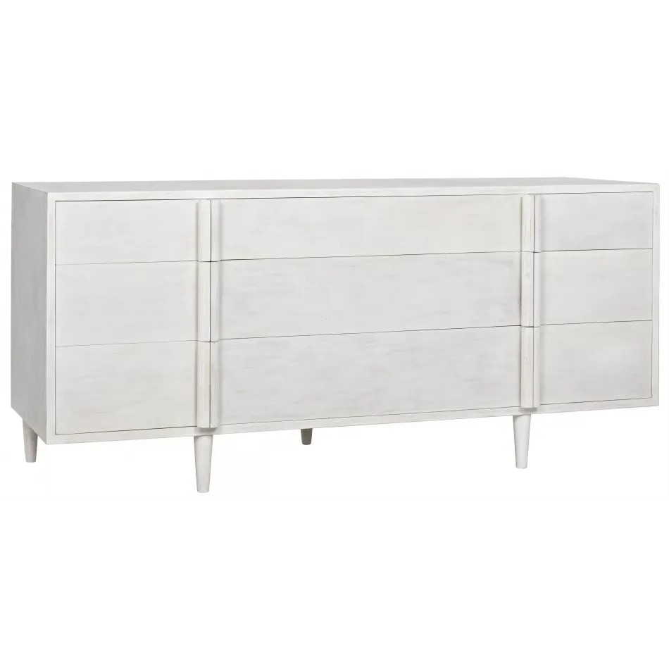 QS Morten 9 Drawer Dresser, White Wash