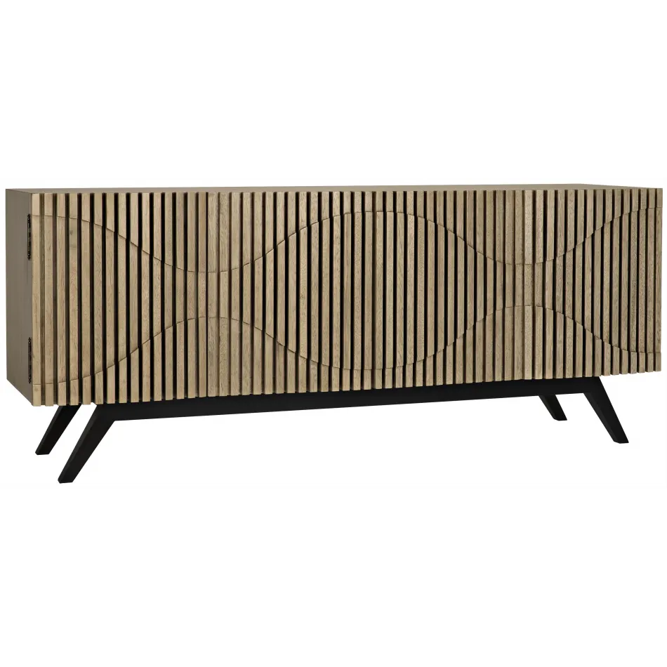 Illusion Sideboard with Metal Base, Bleached Walnut