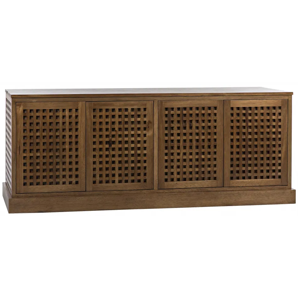 Genti 4 Door Sideboard, Dark Walnut