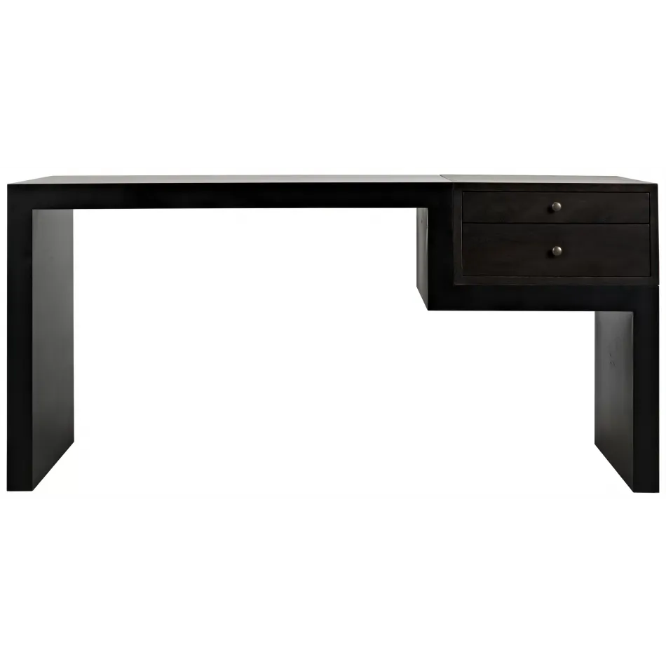 Alvaro Desk, Black Metal, Ebony Walnut