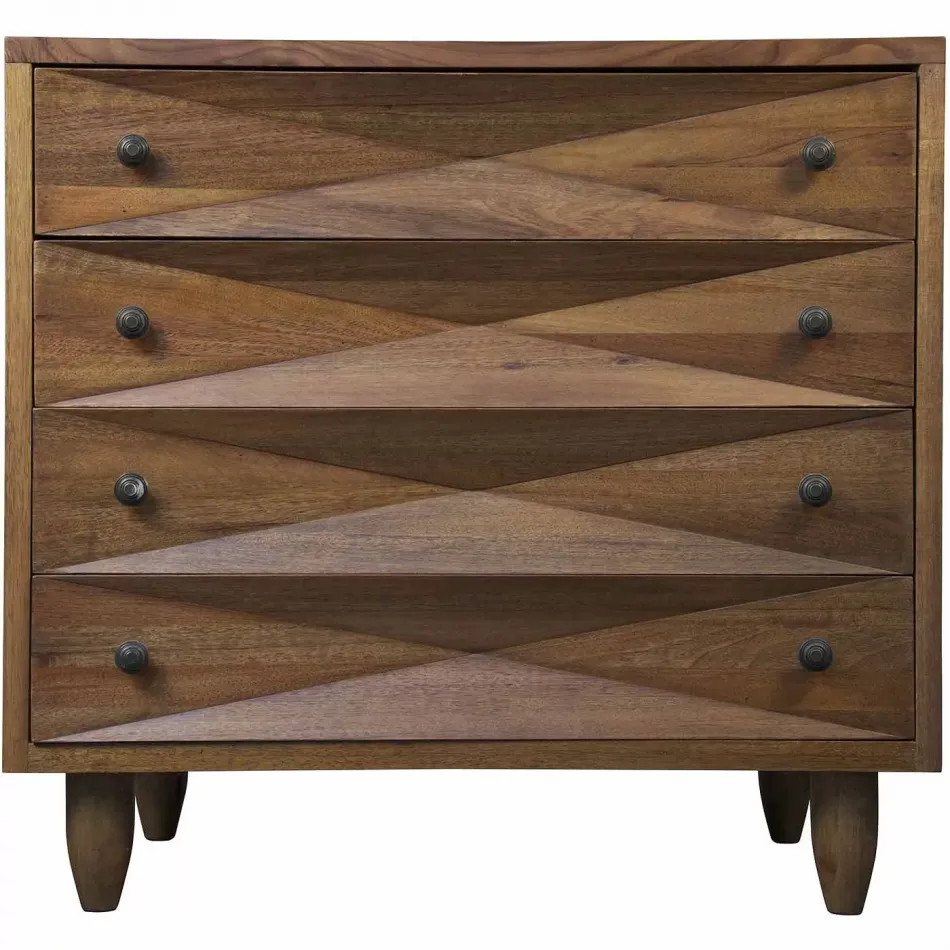 QS Diamond Chest, Dark Walnut