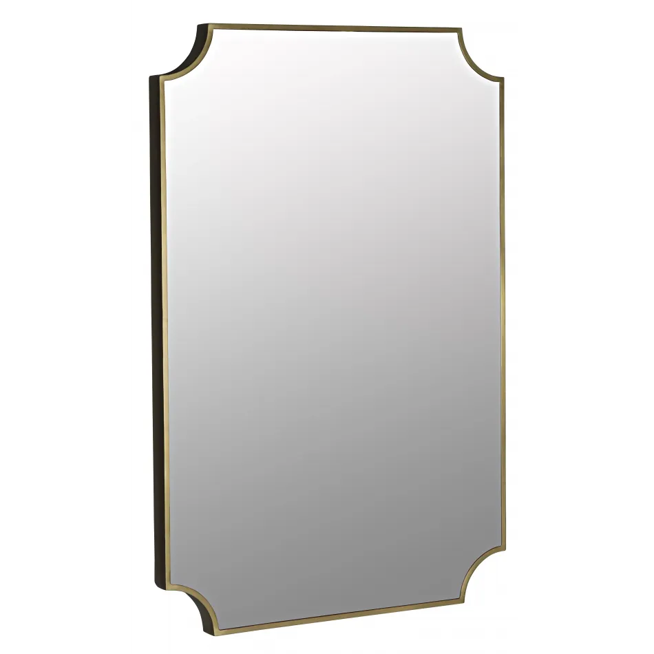 Convexed Metal Antique Brass Arch Mirror