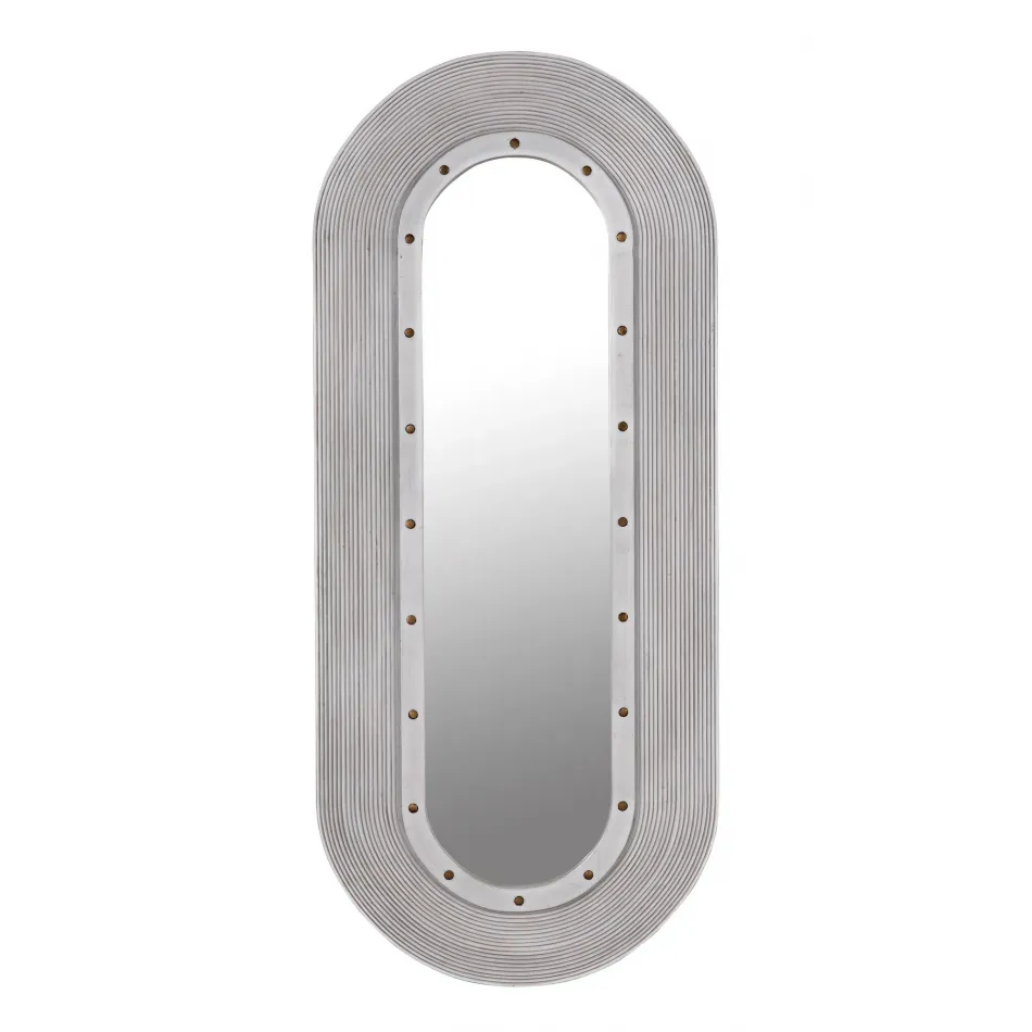 Luna White Washed Oval Mirror