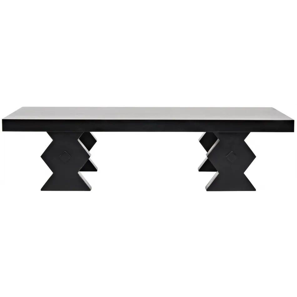 Suzu Coffee Table, Hand Rubbed Black