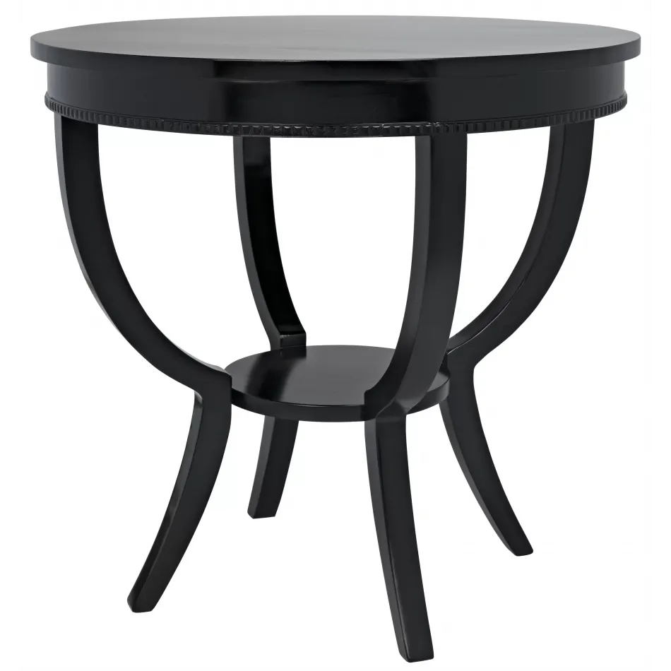 QS Scheffield Round End Table, Black