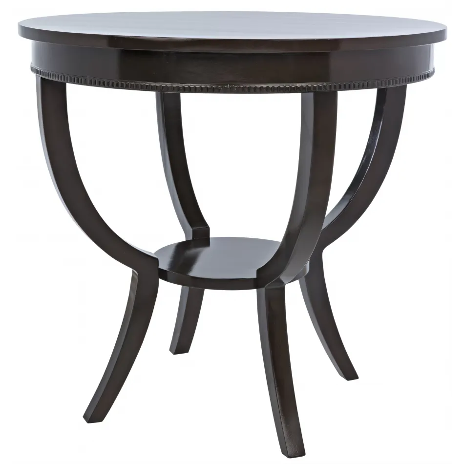 QS Scheffield Round End Table, Distressed Brown