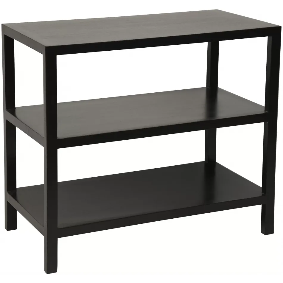 2 Shelf Side Table, Hand Rubbed Black
