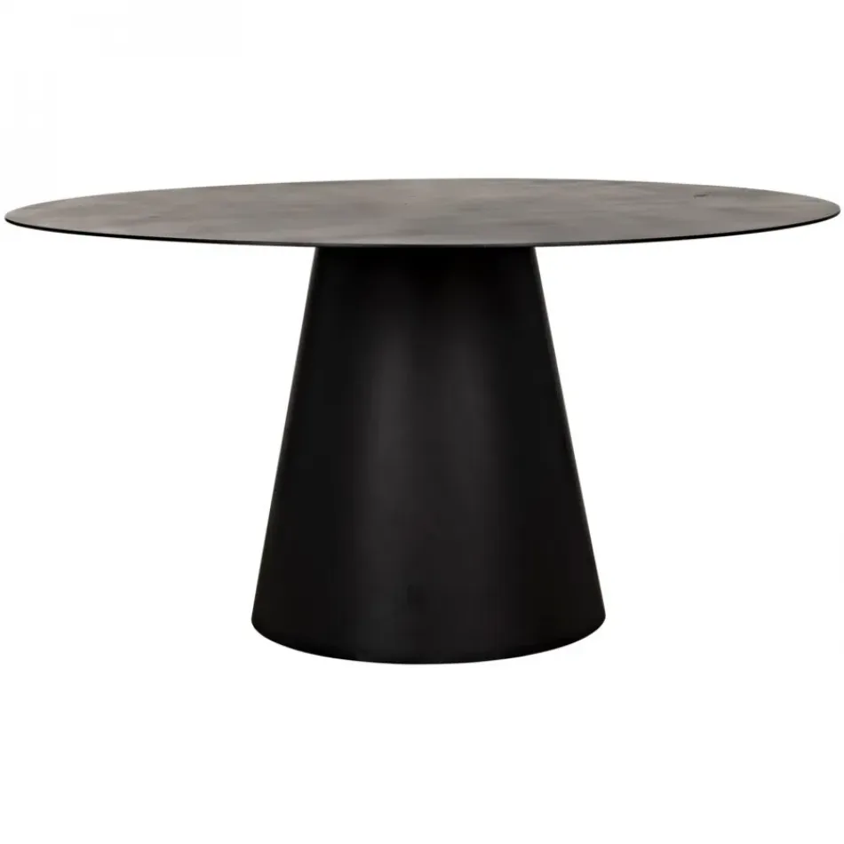 Vesuvius Dining Table, Black Metal