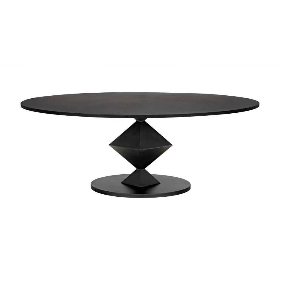 Katana Oval Dining Table, Black Metal