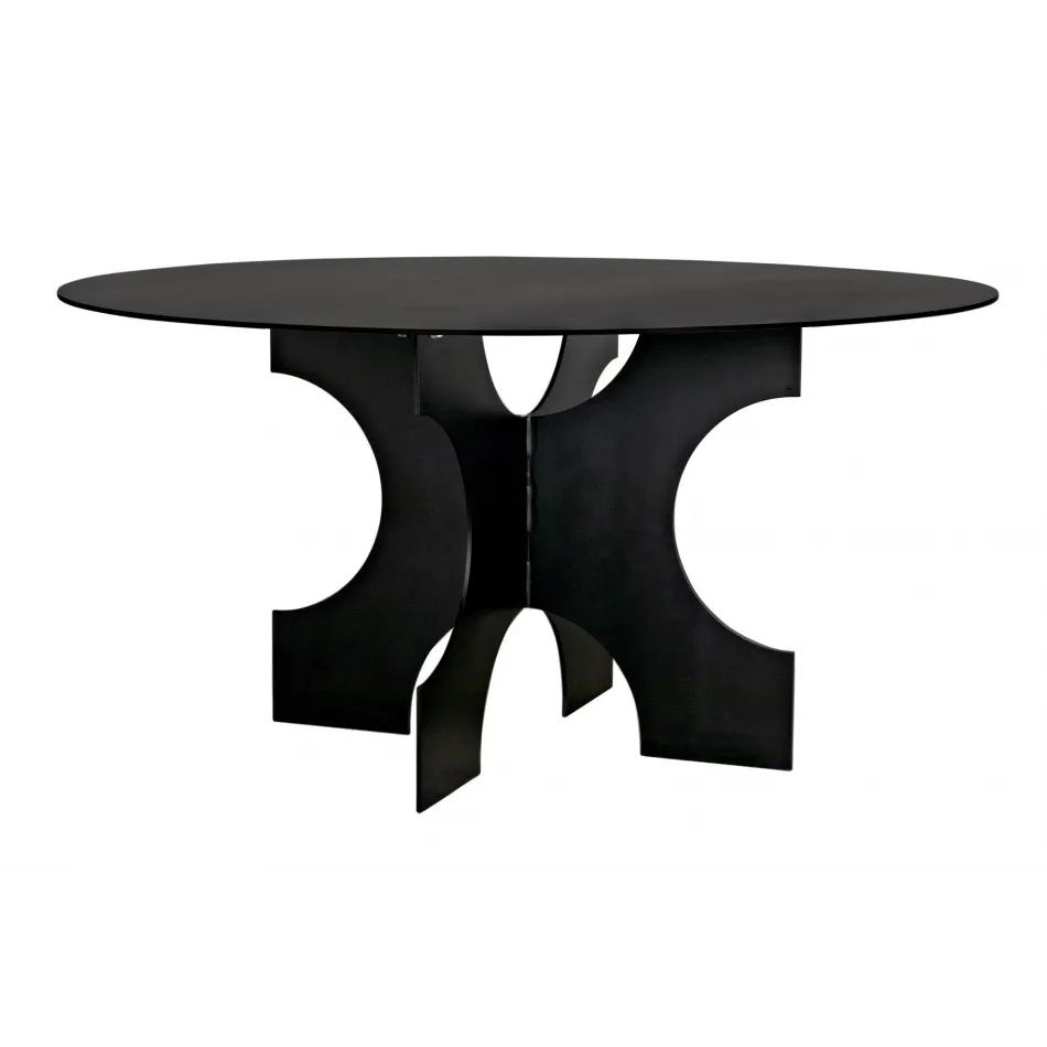 Element Dining Table, Black Metal