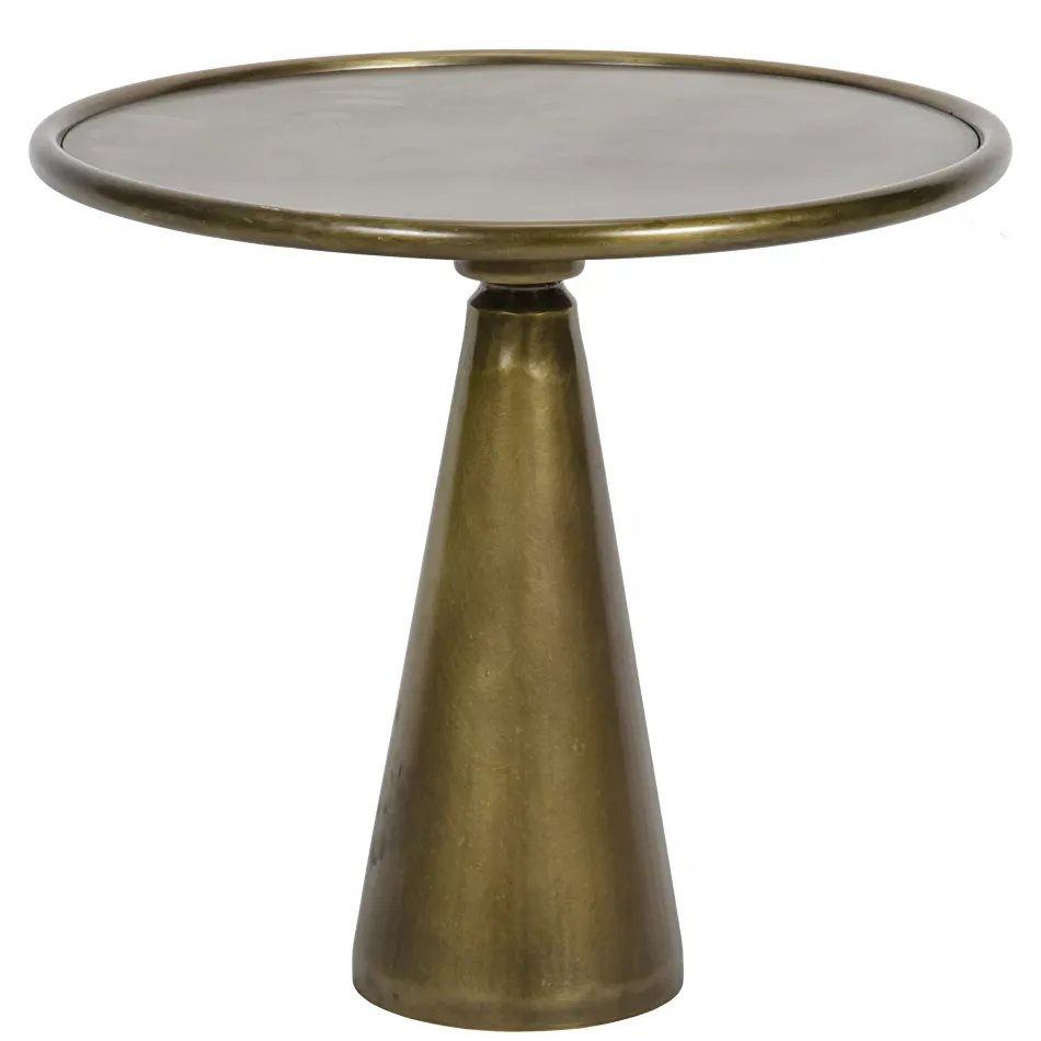 Hiro Side Table, Short, Antique Brass