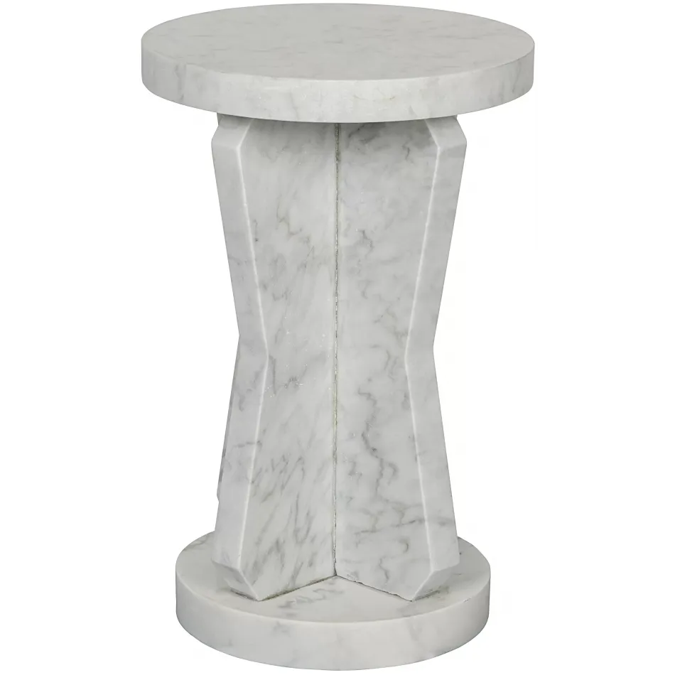 Ingram Side Table, White Marble